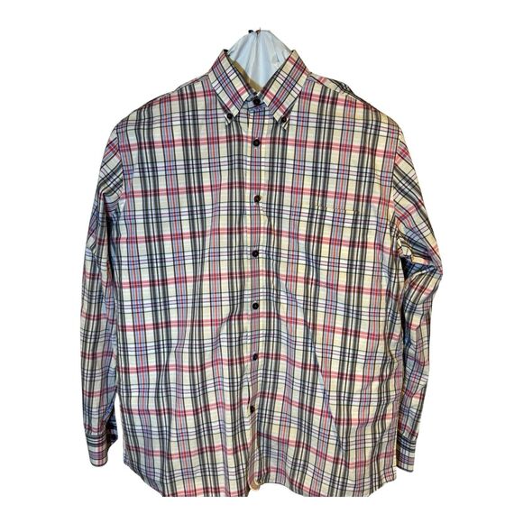 MAKER & COMPANY Mens Shirt Colorful Plaid Button Down Collar Cotton Casual L - Picture 2 of 13